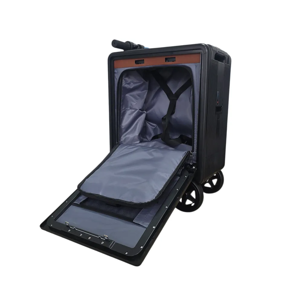 Електрически куфар-скутер ROLLERTRON RT1 черен – отворен куфар с интериор и ремъци, 24L