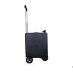 ROLLERTRON RT1 черен – страничен изглед с изтеглена телескопична дръжка и колела