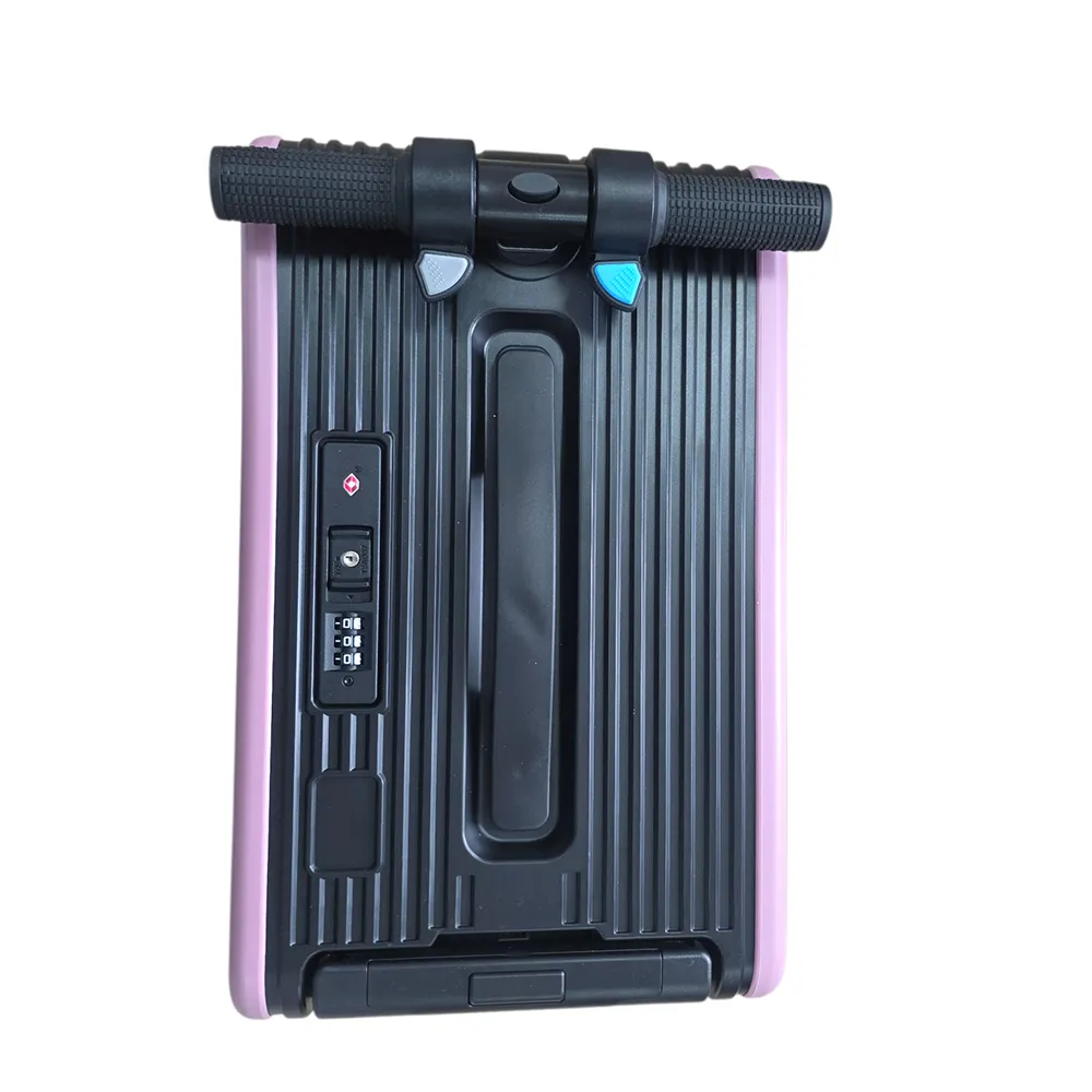 ROLLERTRON RT1 розов – горен изглед на дръжка за управление и TSA заключване